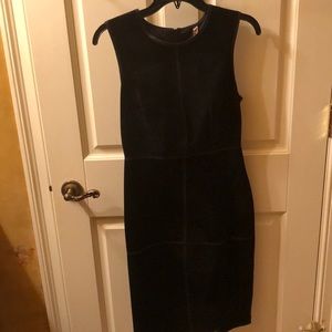 Black knee length suede dress
